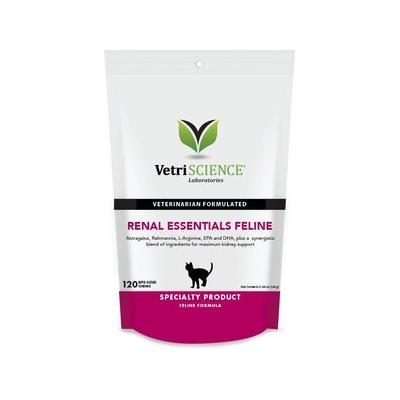 VetriScience Renal Essentials Feline Soft Chews Kidney & Urinary Supplement for Cats, 120 count