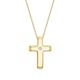 Carissima Gold Women's 9 ct Yellow Gold 0.01 ct Diamond Cross Pendant on 9 ct Yellow Gold 0.7 mm Diamond Cut Curb Chain Necklace of Length 46 cm/18 Inch