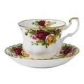 Royal Albert IOLCOR04698 Old Country Roses 2 Piece Gift Vintage Serving 1, with Bone China Tea Cup Floral Pattern, Fine, Teacup/Saucer Set