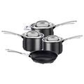 Circulon Infinite Induction Hob Pan Set of 4 - Non Stick Pots and Pans Sets with Stainless Steel Lids & Handles, Premium Dishwasher Safe Cookware, Black