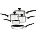 Prestige Everyday Milkpan, Saucepan and Frypan Set of 5 - 5 year guarantee, Silver