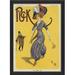 The Artwork Factory Puck The Harem Girl Framed Vintage Advertisement Paper, Metal in Indigo/Yellow | 17.13 H x 12.65 W x 1.13 D in | Wayfair 17689