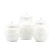 Lenox Opal Innocence Carved 3 Piece Storage Jar Set Ceramic in White | 10 H x 5 W x 5 D in | Wayfair 826014