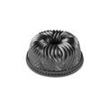 Nordic Ware Bavaria Bundt Pan, The Original Cast Aluminium Bundt Tin, Official Bundt Cake Tin with Geometric Pattern, Premium Cake Mould Made in the USA, Colour: Graphite