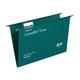 Rexel Foolscap Heavy Duty Suspension Files with Tabs and Inserts for Filing Cabinets, 15 mm base, Polypropylene, Green, Crystalfile Extra, Pack of 25, 70628