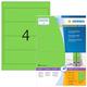 HERMA Self Adhesive Lever Arch File Labels, 4 Labels Per A4 Sheet, 400 Labels For Printers, Green, 192 x 61 mm (4299)