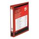 5 Star Presentation Ring Binder PVC 4 D-Ring 25mm Size A4 Red [Pack 10]