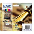 Epson 16 Pen & Crossword Genuine Multipack, 4-colours Ink Cartridges, DURABrite Ultra Ink