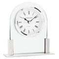 London Clock Glass Arch top Mantel Clock, Silver, 12.5 x 11.5 x 3.5cm