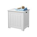 Premier Housewares Storage Chest with Hinged Top Lid, 51 x 51 x 40 cm - White