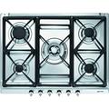 Smeg Classic 70cm Gas Hob with Cast Iron Pan Stands - Stainless Steel