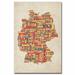 Trademark Fine Art "Germany - Cities Text Map" by Michael Tompsett Graphic Art on Wrapped Canvas in Orange/Red | 24 H x 18 W x 2 D in | Wayfair