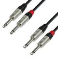 Adam Hall Cables 4 STAR TPP 0090 Audiokabel REAN 2 x 6,3 mm Klinke Mono auf 2 x 6,3 mm Klinke Mono 0,9 m