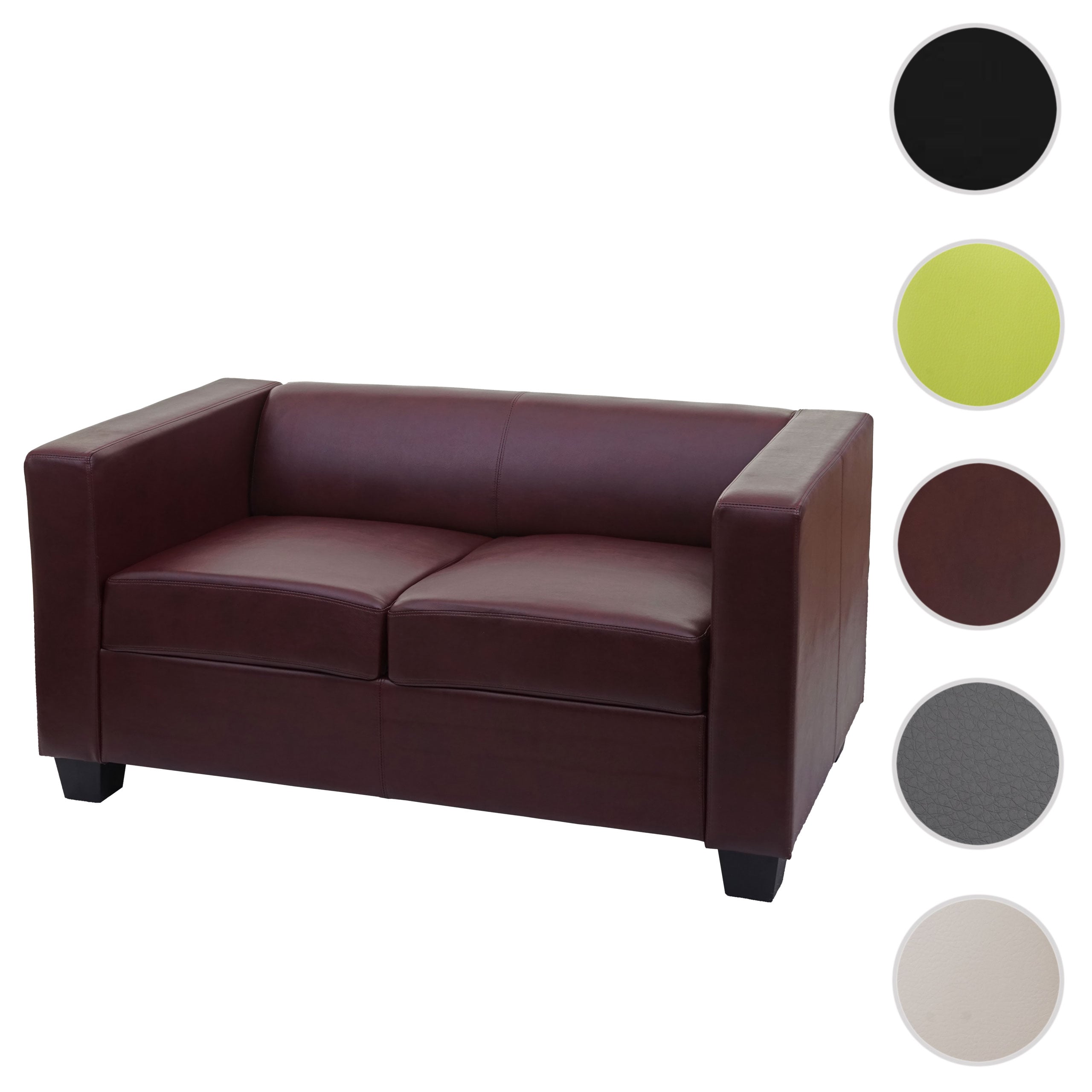2er Sofa Couch Loungesofa Lille ~ Kunstleder, rot Image