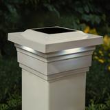 Classy Caps Majestic Solar Powered Integrated LED Fence Post Cap Light Plastic in Gray | 3.75 H x 7 W x 7 D in | Wayfair SL075T