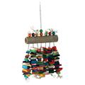 Giant Bamboo Log Bird Toy, 22" W X 32" H, Multi-Color