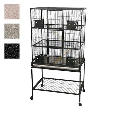 A&E Cage Company 3 Level Small Animal Cage with Removable Base in Platinum, 33" L X 22" W X 63" H