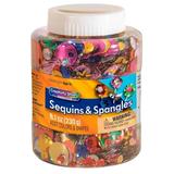 Creativity Street Plastic Reflective Assorted Shape Sequin and Spangle Shaker Jar Assorted Size Assorted Color 8-4/5 oz