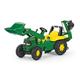 Rolly Toys Traktor / rollyJunior Trettraktor John Deere (mit Lader und Heckbagger, für Kinder ab 3 Jahren, Flüsterlaufreifen) 811076