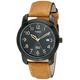 Timex Men's Highland Street Watch, Tan/Black, One Size, Elevated Classics Black Dial, Tan Leather Strap Watch
