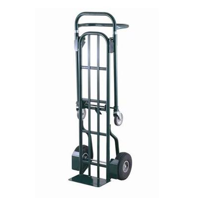 Harper 800 lb. 2-Position Convertible Hand / Platform Truck with 10" x 3 1/2" Pneumatic Wheels and 5" Urethane Casters DTT1K1948A