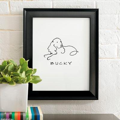 Personalized Dog Line Drawing Artwork - Pointer - Grandin Road