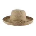 SCALA Women's Cotton Hat with Inner Drawstring and UPF 50+ Rating,Desert,One Size