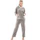 Camille Luxury Supersoft Fleece Hooded Pyjama Set Medium Grey