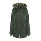 Brave Soul Womens Military Polyester Padded Parka Coat - Khaki - 10