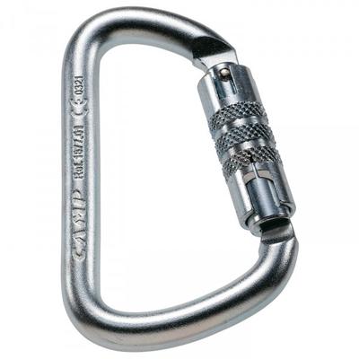C.A.M.P. - Steel D - Stahlkarabiner grau/schwarz