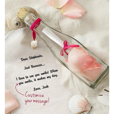 1-800-Flowers Everyday Gift Delivery Personalized Message In A Bottle Just Because Pink | Happiness Delivered To Their Door