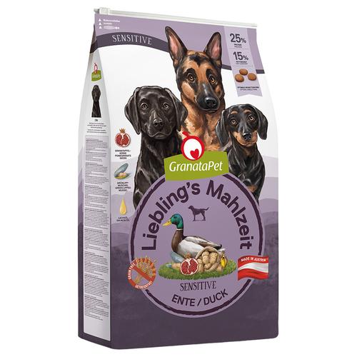 21kg Lieblings Mahlzeit Adult Sensitive Ente Granatapet Hundefutter trocken getreidefrei