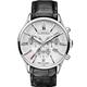 Roamer Superior Men's Quartz Watch with Silver Dial Chronograph Display and Black Leather Strap