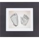 BabyRice New Baby Casting Kit with 6x5" Black 3D Box Display Frame/White Mount/White Backing/Silver Paint