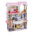 KidKraft Puppenhaus Magnolia Mansion aus Holz mit Möbeln und Zubehör, Spielset mit Balkon und Aufzug für 30 cm Puppen, Spielzeug für Kinder ab 3 Jahre, 65907