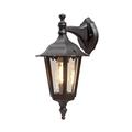 Konstsmide Outdoor Wall Light Mains Powered/Firenze Small Up Traditional Lantern/1 x 60 W E27 Max Lamp/Clear Glass/Aluminium/IP43/Outside Light Matt Black