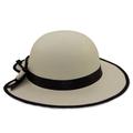 Ladies Heart Sun Panama Hat for women, white with black band and rim - Available in a range of sizes. Hand woven from natural fibres. Fair trade and handmade in Ecuador. Great and confortable for the sun and summer.