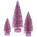 Vickerman 33232 - 5"-7"-9" Orchid Glitter Oval Tree Set (L137409) Christmas Decorative Tree