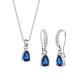 Elli Schmuckset Damen Tropfen Set synthetischer Saphir Zirkonia in 925 Sterling Silber