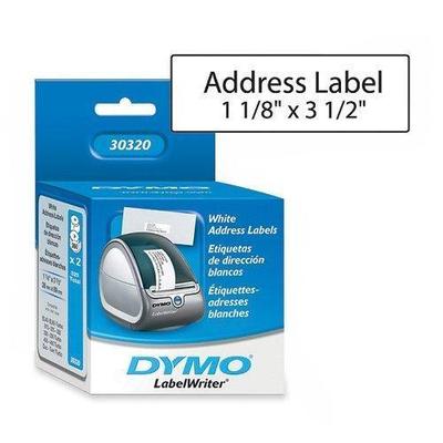 Dymo LabelWriter Address Labels White 1 1/8 x 3 1/2" 30320
