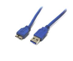 StarTech 1' (0.3m) SuperSpeed USB 3.0 A to Micro B Cable (Blu USB3SAUB1