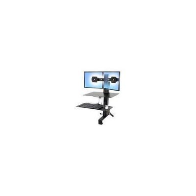 Ergotron WorkFit-S Dual Monitor With Worksurface-Stand Workstation - 33-349-200