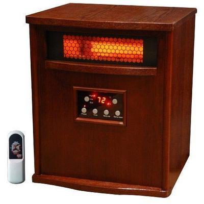 Lifesmart 1500-Watt 6 Element Infrared Room Heater with Dark Oak Cabinet and Remote LS-1000X-6W-IN