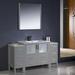 Ebern Designs Jolie 60" Free-Standing Single Sink Bathroom Vanity Set w/ Mirror Wood/Ceramic in White | 33.75 H x 60 W x 18.13 D in | Wayfair