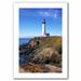 ArtWall 'Pigeon Point Lighthouse 2' by Kathy Yates Photographic Print on Rolled Canvas Metal in Blue/Brown | 48 H x 32 W x 0.1 D in | Wayfair