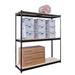 Hallowell Rivetwell 3 Shelf Rivet Boltless Knock-Down Shelving Wire/Metal in Black | 84 H x 96 W x 24 D in | Wayfair DRHC962484-3S-P-ME