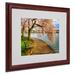 Trademark Fine Art "Meet Me At Our Bench" by Lois Bryan Matted Framed Photographic Print Canvas in Brown/Pink | 0.5 D in | Wayfair LBr0198-W1620MF