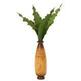 Distinctive Designs Anthurium Leaves Floor Plant in Decorative Vase Silk/Wood in Brown | 47 H x 32 W x 27 D in | Wayfair 2913