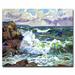 Trademark Fine Art "Malibu Coastline" by David Lloyd Glover Framed Painting Print on Wrapped Canvas in Blue/Green/Indigo | Wayfair DLG0098-C1824GG