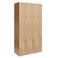 Hallowell All-Wood Club 1 Tier 3 Wide Gym Locker Wood in Black/Brown | 72 H x 45 W x 18 D in | Wayfair UW3582-1A-W-RO